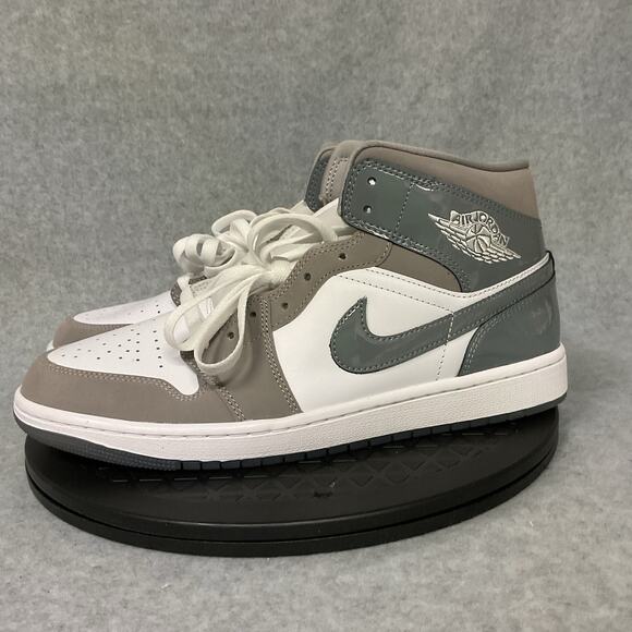 Nike Jordan 1 Mid SE White Medium Grey Cool Grey HF3216-100 Men's Size 10 - Picture 3 of 6